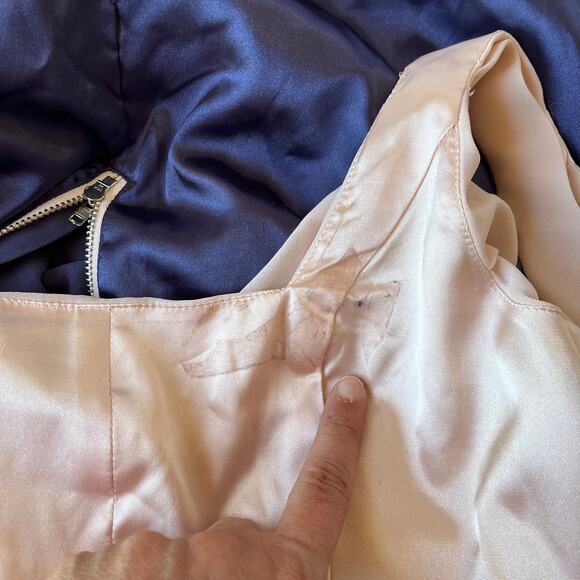 Express Color Block Sheath Dress Size 4 Pink Purple Square Neck Chiffon Fairy - Picture 13 of 15